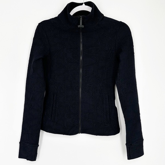 Devon Windsor Seline Textured Full Zip High Neck Athletic Work Out Jacket - Picture 1 of 4